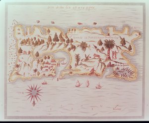 Kart over øya Puerto Rico, 1599